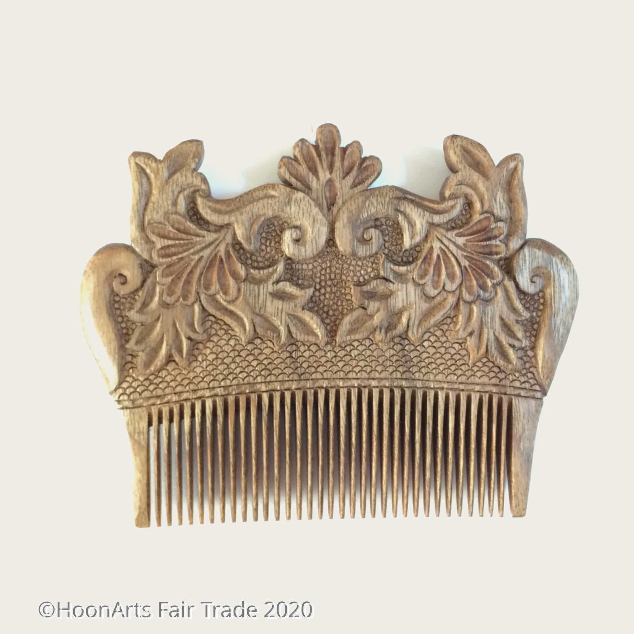 Hand Carved Ornamental Wooden Comb, Small - Fair Trade (2 Varieties) –  HoonArts