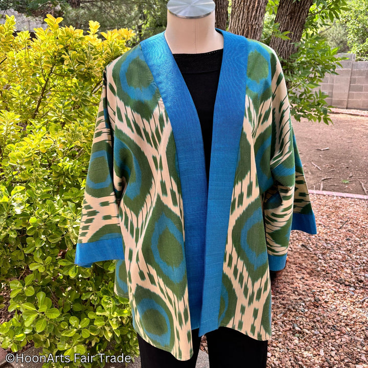 Nasib Ikat Kimono Jacket on prospect model