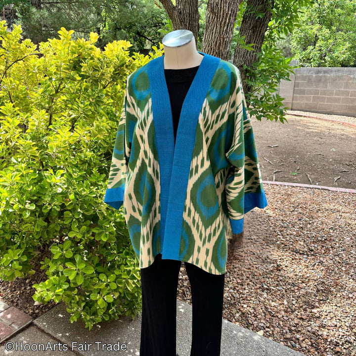 Nasib Ikat Kimono Jacket when worn