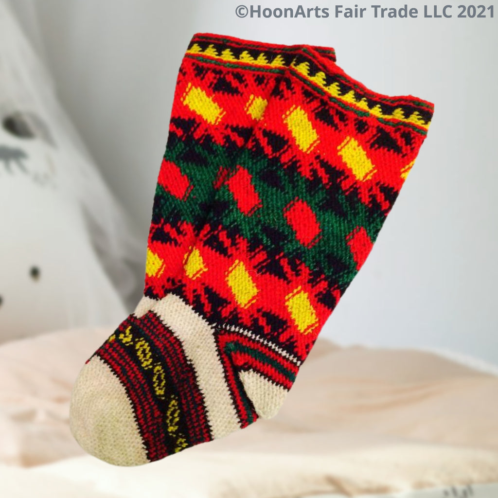 Fair Trade Hand Knitted Scandi Woollen Slipper Socks By Paper High